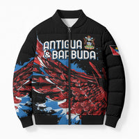 Antigua and Barbuda Cricket Custom Bomber Puffer Jacket Falcons Wings - Take Off - Wonder Print Shop