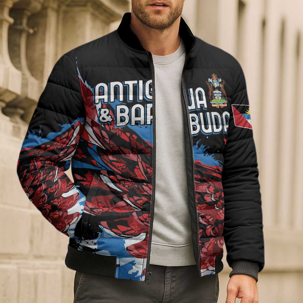 Antigua and Barbuda Cricket Custom Bomber Puffer Jacket Falcons Wings - Take Off - Wonder Print Shop