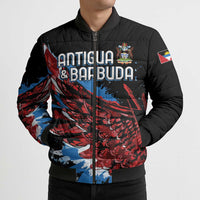 Antigua and Barbuda Cricket Custom Bomber Puffer Jacket Falcons Wings - Take Off - Wonder Print Shop