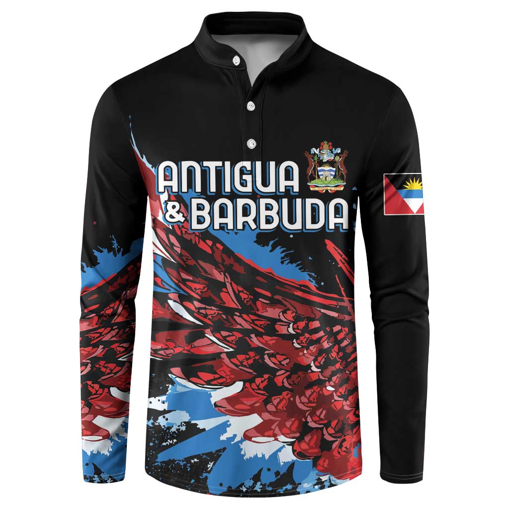 Antigua and Barbuda Cricket Custom Button Sweatshirt Falcons Wings - Take Off - Wonder Print Shop