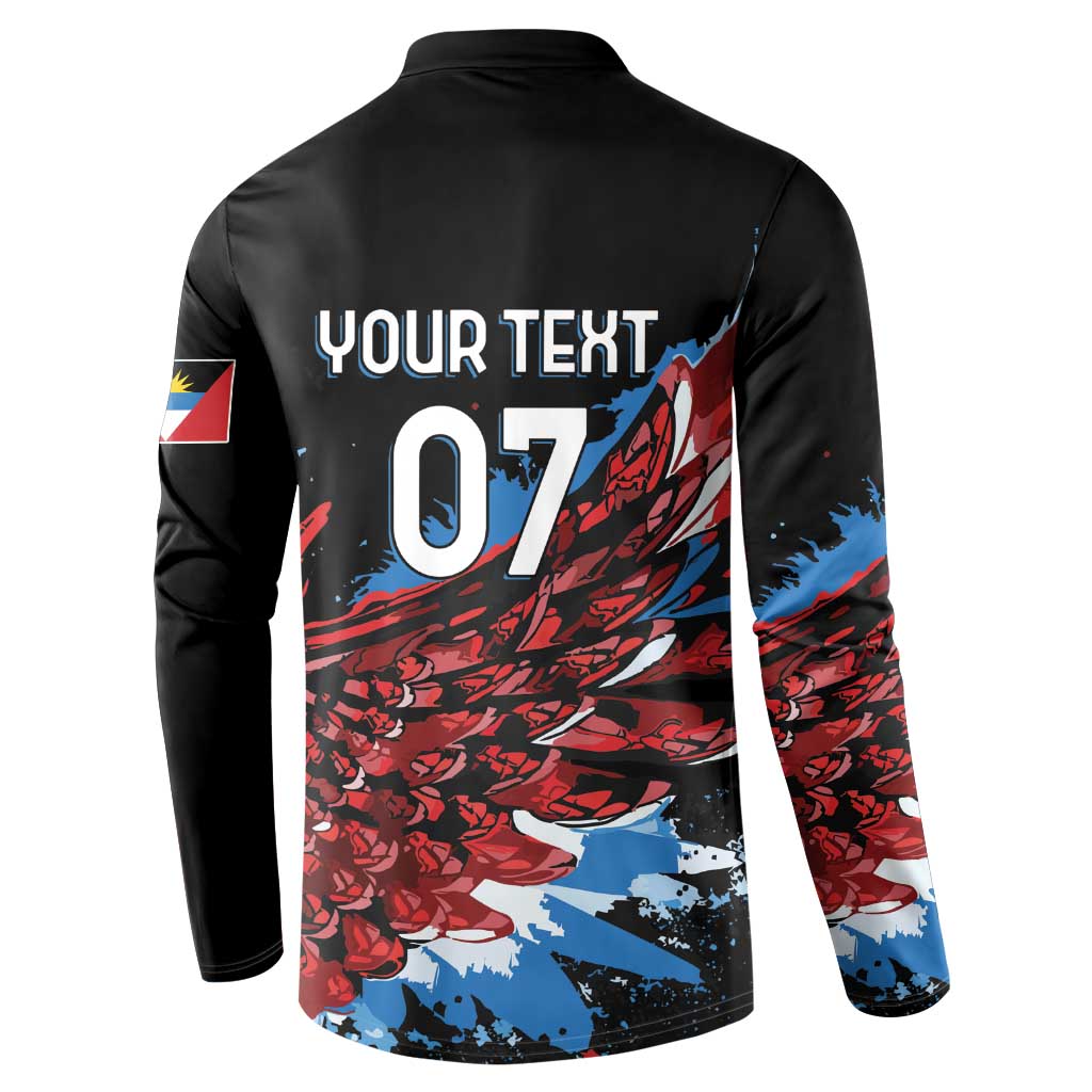 Antigua and Barbuda Cricket Custom Button Sweatshirt Falcons Wings - Take Off - Wonder Print Shop