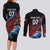 Antigua and Barbuda Cricket Custom Couples Matching Long Sleeve Bodycon Dress and Long Sleeve Button Shirt Falcons Wings - Take Off - Wonder Print Shop