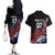 Antigua and Barbuda Cricket Custom Couples Matching Off The Shoulder Long Sleeve Dress and Hawaiian Shirt Falcons Wings - Take Off - Wonder Print Shop