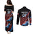Antigua and Barbuda Cricket Custom Couples Matching Puletasi and Long Sleeve Button Shirt Falcons Wings - Take Off - Wonder Print Shop