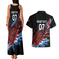 Antigua and Barbuda Cricket Custom Couples Matching Tank Maxi Dress and Hawaiian Shirt Falcons Wings - Take Off - Wonder Print Shop