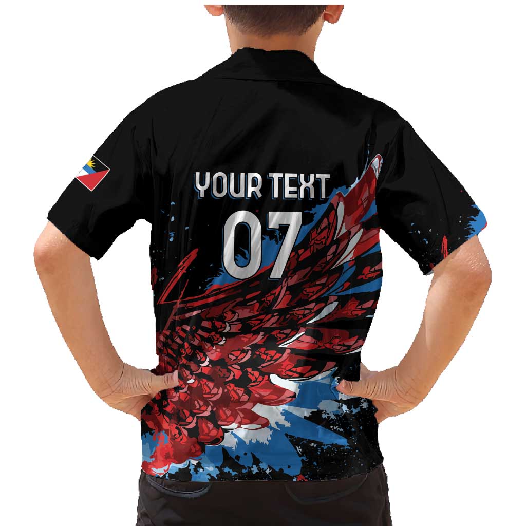 Antigua and Barbuda Cricket Custom Family Matching Mermaid Dress and Hawaiian Shirt Falcons Wings - Take Off - Wonder Print Shop