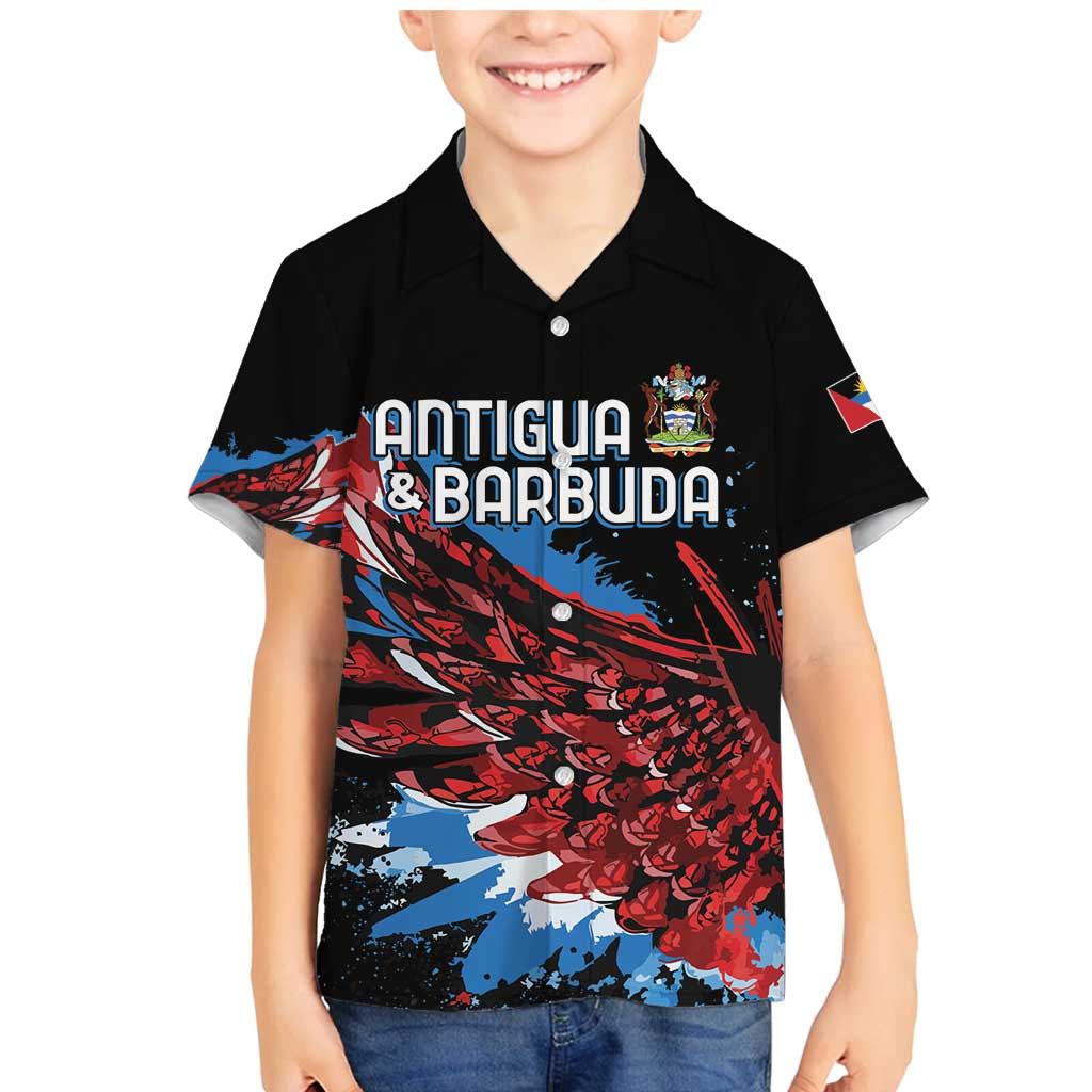 Antigua and Barbuda Cricket Custom Family Matching Mermaid Dress and Hawaiian Shirt Falcons Wings - Take Off - Wonder Print Shop
