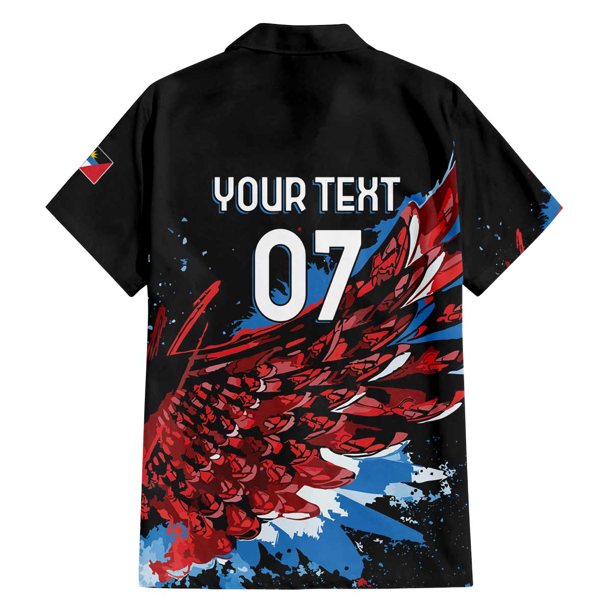 Antigua and Barbuda Cricket Custom Family Matching Off The Shoulder Long Sleeve Dress and Hawaiian Shirt Falcons Wings - Take Off - Wonder Print Shop
