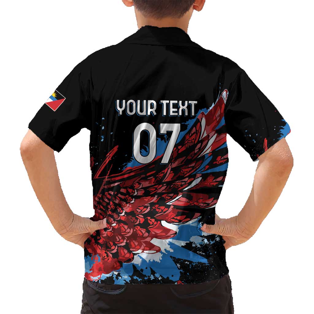 Antigua and Barbuda Cricket Custom Family Matching Off Shoulder Maxi Dress and Hawaiian Shirt Falcons Wings - Take Off - Wonder Print Shop