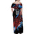 Antigua and Barbuda Cricket Custom Family Matching Off Shoulder Maxi Dress and Hawaiian Shirt Falcons Wings - Take Off - Wonder Print Shop