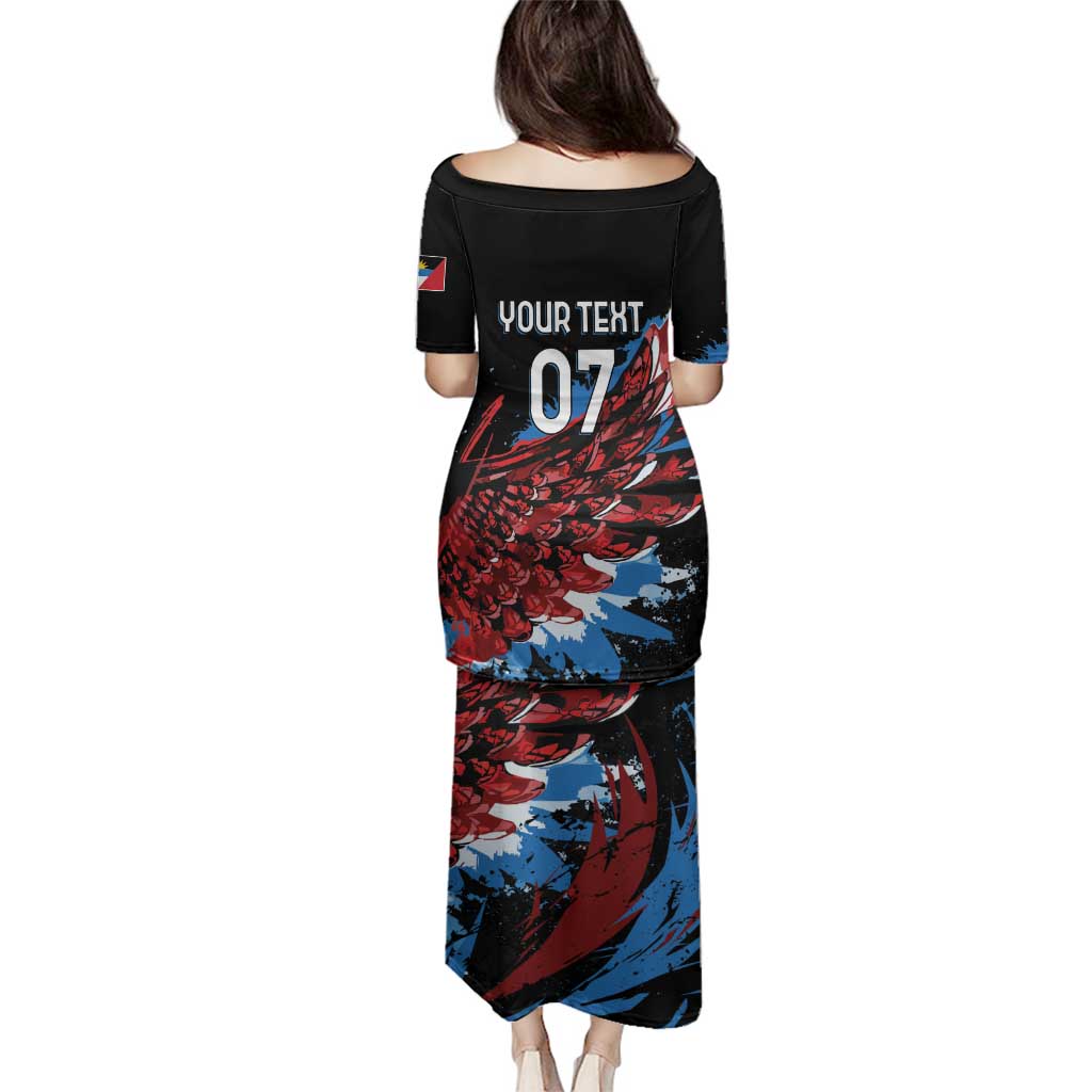 Antigua and Barbuda Cricket Custom Family Matching Puletasi and Hawaiian Shirt Falcons Wings - Take Off - Wonder Print Shop