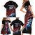 Antigua and Barbuda Cricket Custom Family Matching Short Sleeve Bodycon Dress and Hawaiian Shirt Falcons Wings - Take Off - Wonder Print Shop