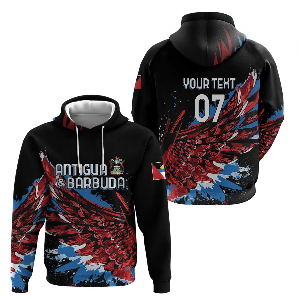 Antigua and Barbuda Cricket Custom Hoodie Falcons Wings - Take Off - Wonder Print Shop