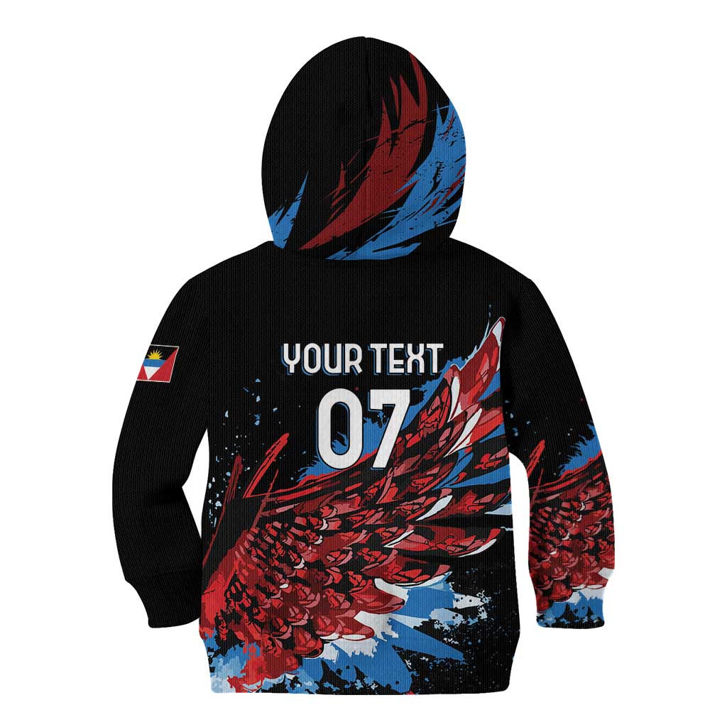 Antigua and Barbuda Cricket Custom Kid Hoodie Falcons Wings - Take Off - Wonder Print Shop