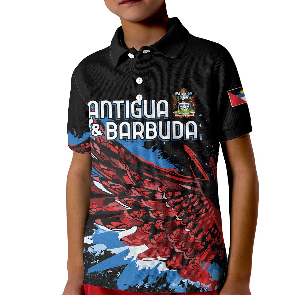 Antigua and Barbuda Cricket Custom Kid Polo Shirt Falcons Wings - Take Off - Wonder Print Shop