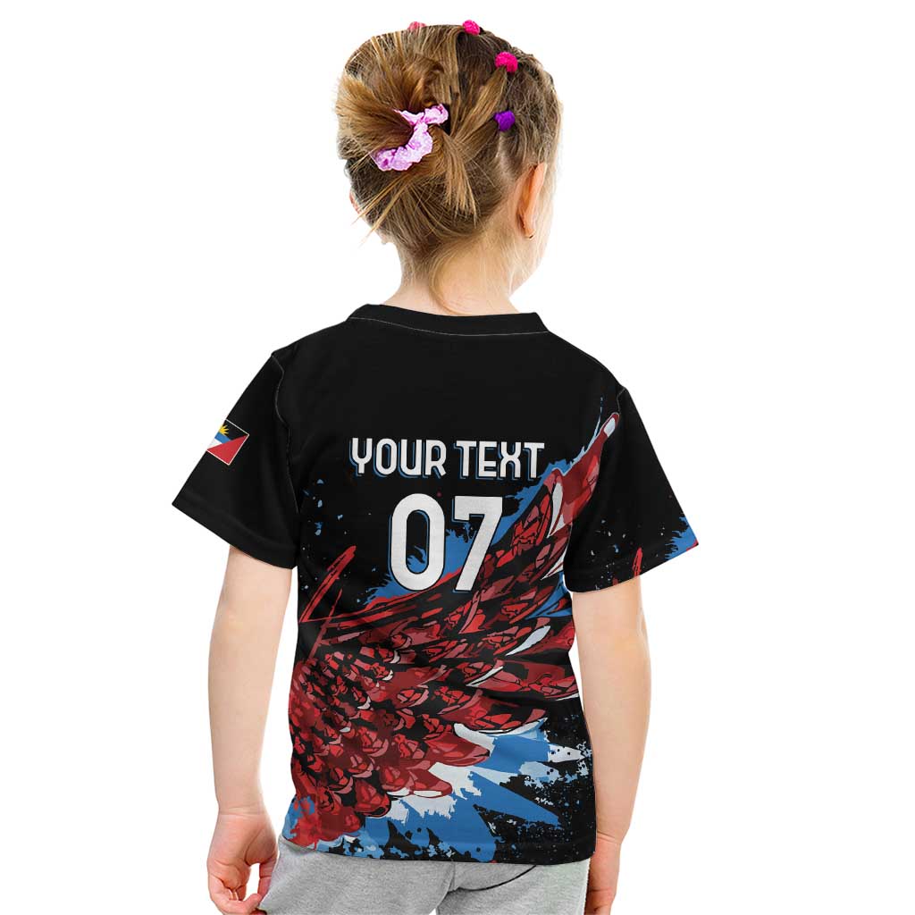 Antigua and Barbuda Cricket Custom Kid T Shirt Falcons Wings - Take Off - Wonder Print Shop