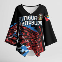 Antigua and Barbuda Cricket Custom Kimono Sleeve Blouse Falcons Wings - Take Off - Wonder Print Shop