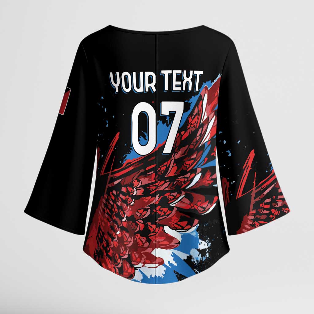 Antigua and Barbuda Cricket Custom Kimono Sleeve Blouse Falcons Wings - Take Off - Wonder Print Shop