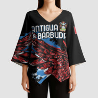 Antigua and Barbuda Cricket Custom Kimono Sleeve Blouse Falcons Wings - Take Off - Wonder Print Shop