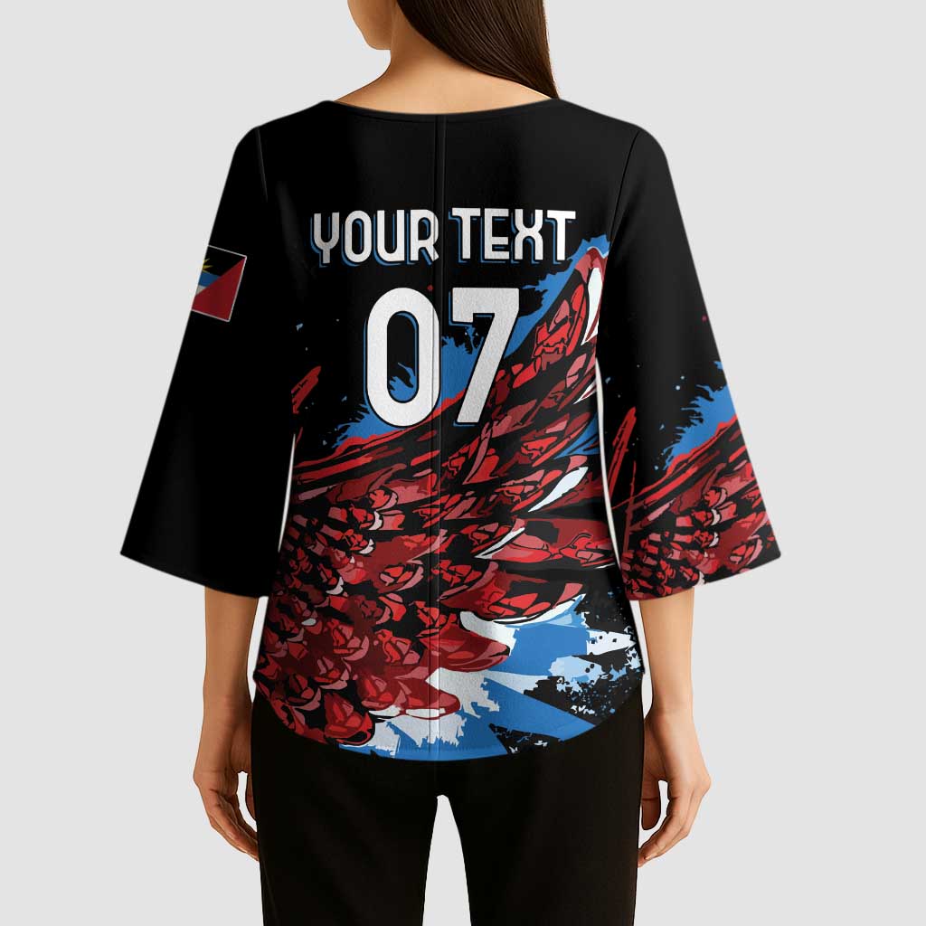 Antigua and Barbuda Cricket Custom Kimono Sleeve Blouse Falcons Wings - Take Off - Wonder Print Shop