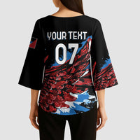Antigua and Barbuda Cricket Custom Kimono Sleeve Blouse Falcons Wings - Take Off - Wonder Print Shop