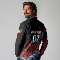 Antigua and Barbuda Cricket Custom Long Sleeve Polo Shirt Falcons Wings - Take Off - Wonder Print Shop