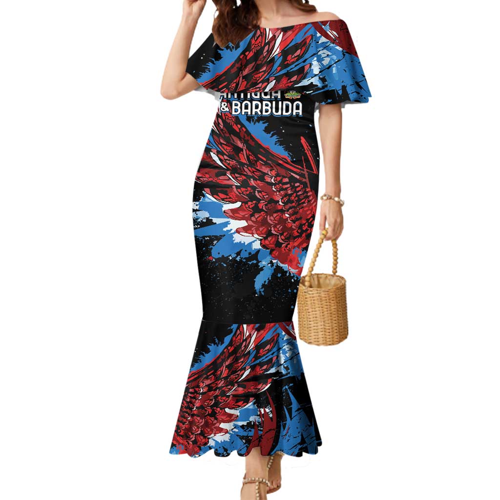 Antigua and Barbuda Cricket Custom Mermaid Dress Falcons Wings - Take Off - Wonder Print Shop