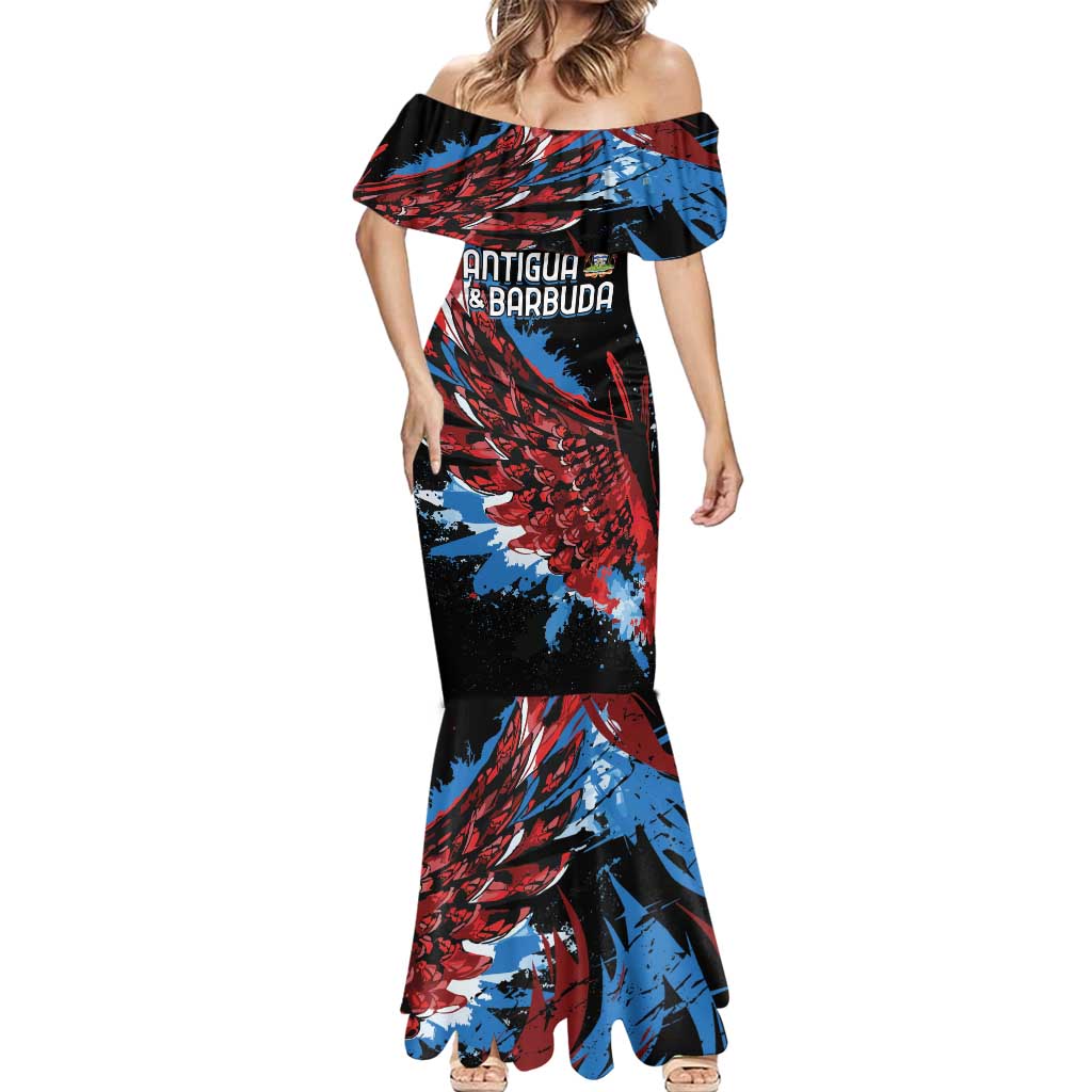Antigua and Barbuda Cricket Custom Mermaid Dress Falcons Wings - Take Off - Wonder Print Shop