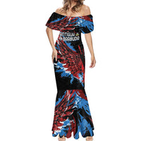 Antigua and Barbuda Cricket Custom Mermaid Dress Falcons Wings - Take Off - Wonder Print Shop