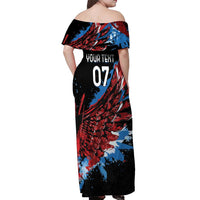 Antigua and Barbuda Cricket Custom Off Shoulder Maxi Dress Falcons Wings - Take Off - Wonder Print Shop
