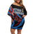Antigua and Barbuda Cricket Custom Off Shoulder Short Dress Falcons Wings - Take Off - Wonder Print Shop