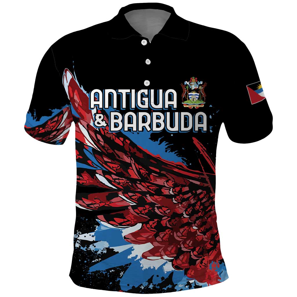 Antigua and Barbuda Cricket Custom Polo Shirt Falcons Wings - Take Off - Wonder Print Shop