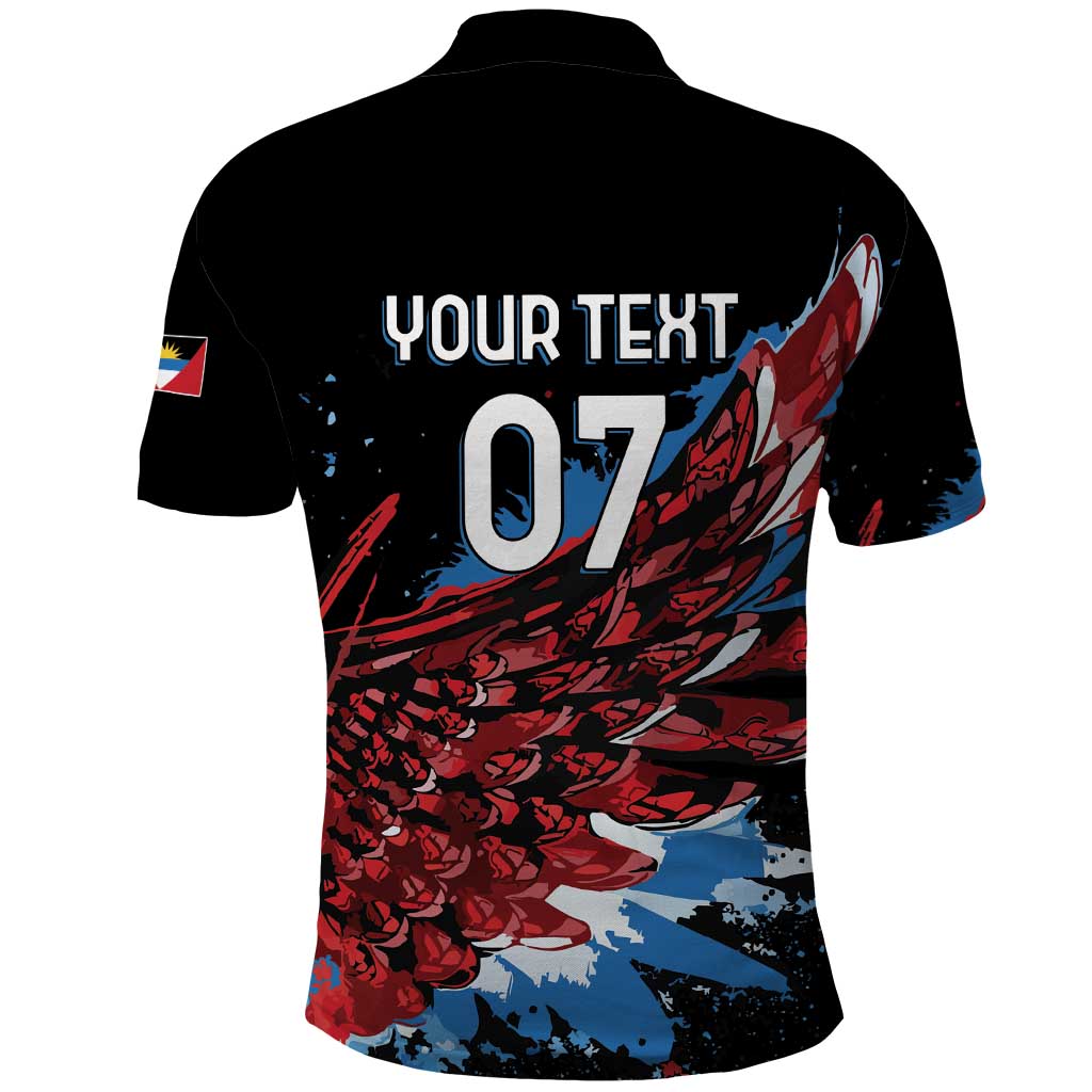 Antigua and Barbuda Cricket Custom Polo Shirt Falcons Wings - Take Off - Wonder Print Shop