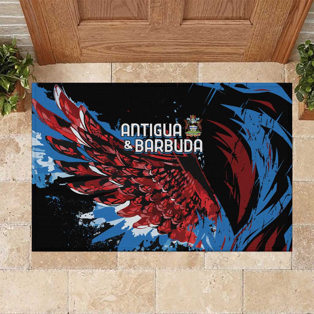 Antigua and Barbuda Cricket Rubber Doormat Falcons Wings - Take Off - Wonder Print Shop