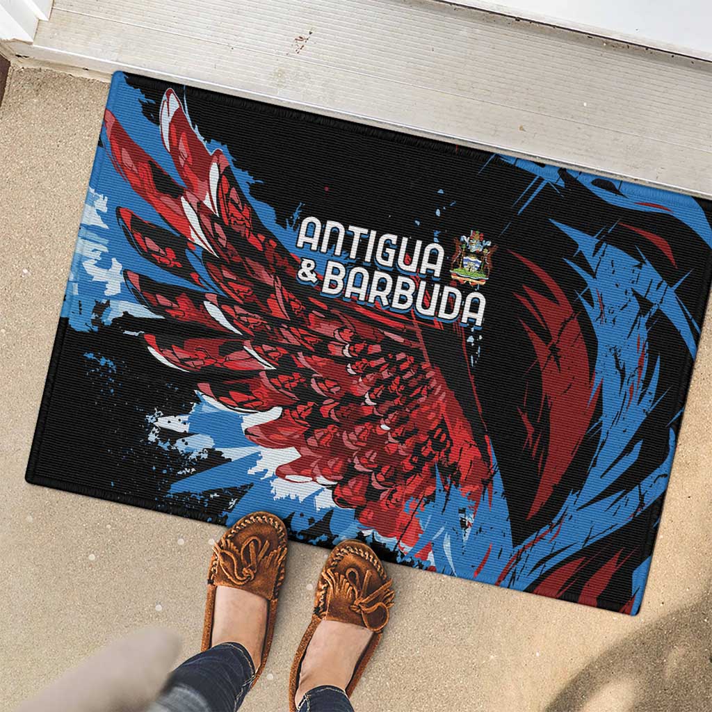 Antigua and Barbuda Cricket Rubber Doormat Falcons Wings - Take Off - Wonder Print Shop