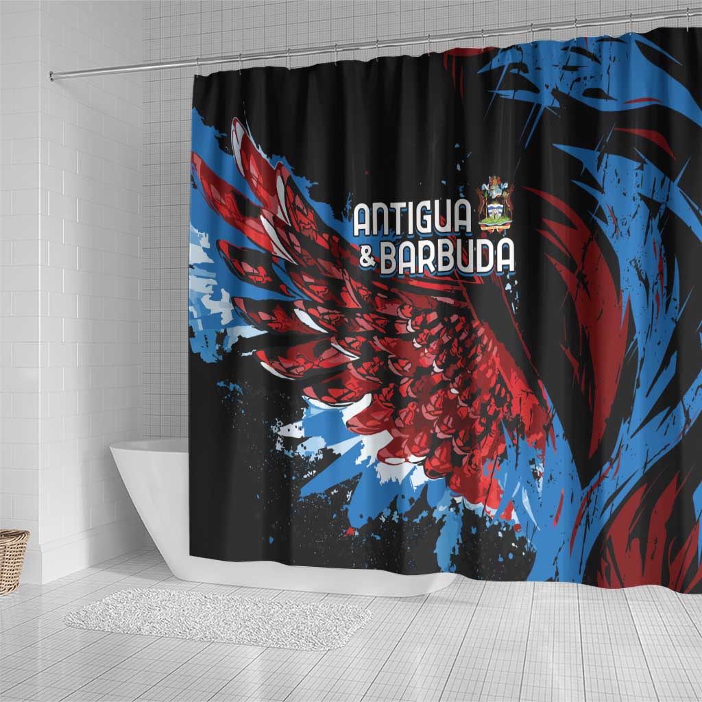 Antigua and Barbuda Cricket Shower Curtain Falcons Wings - Take Off - Wonder Print Shop