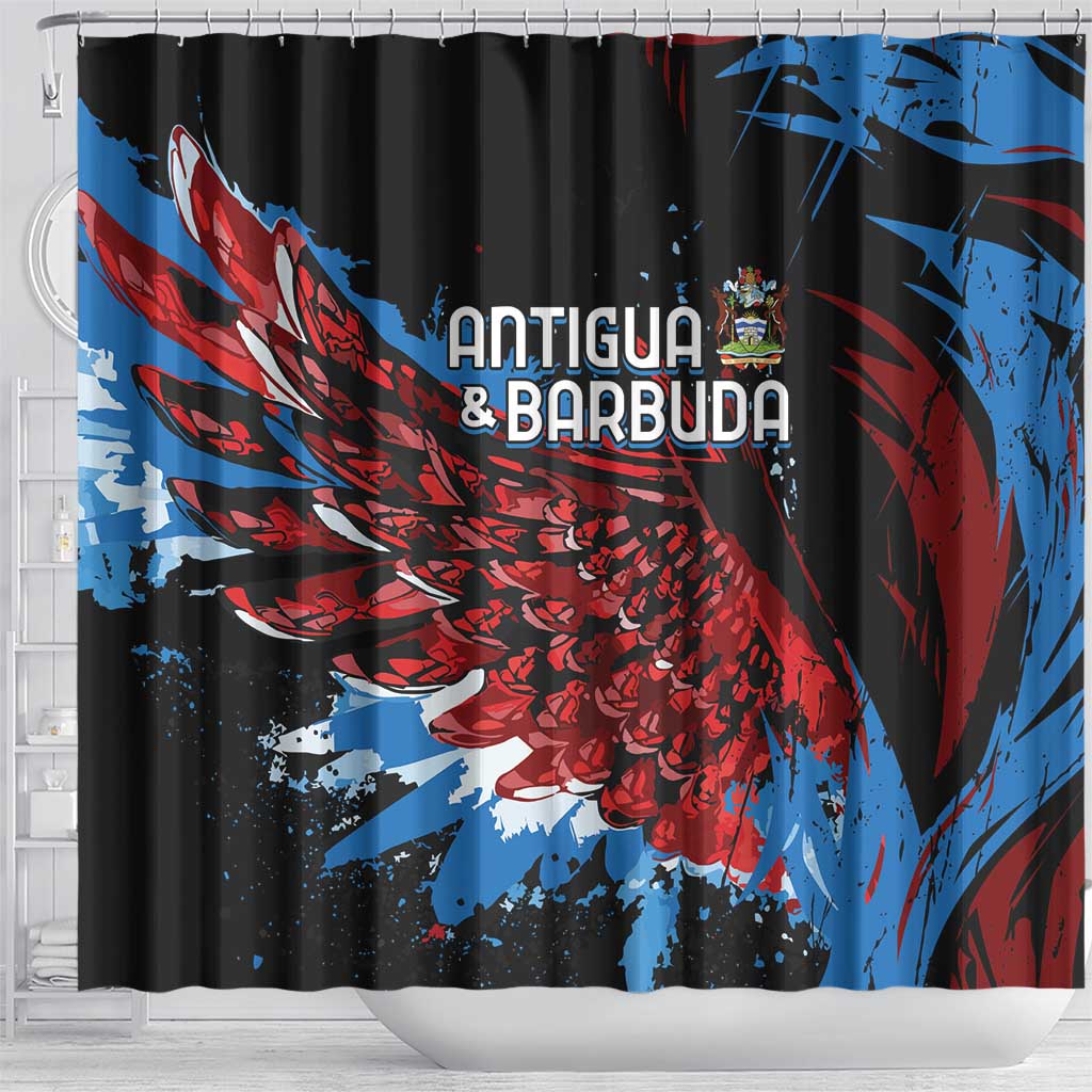 Antigua and Barbuda Cricket Shower Curtain Falcons Wings - Take Off - Wonder Print Shop