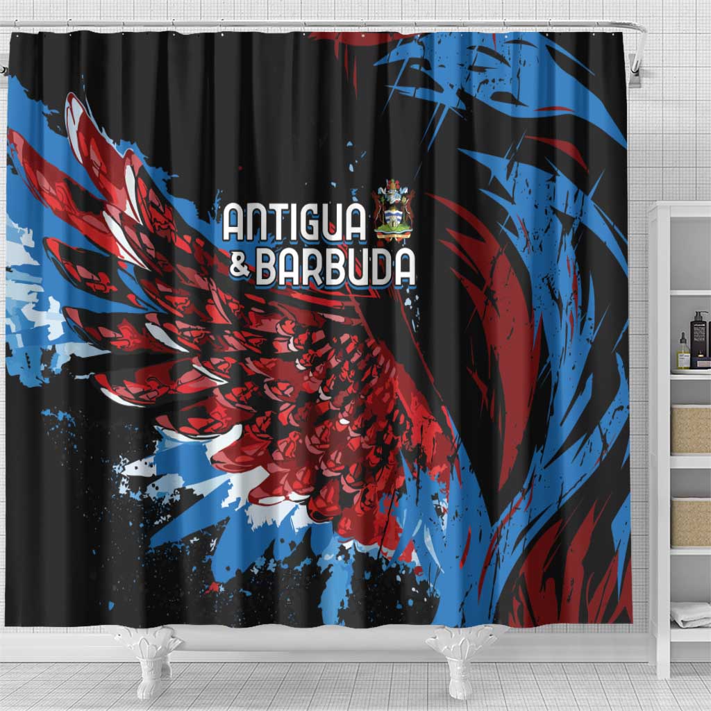 Antigua and Barbuda Cricket Shower Curtain Falcons Wings - Take Off - Wonder Print Shop