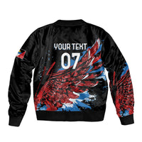 Antigua and Barbuda Cricket Custom Sleeve Zip Bomber Jacket Falcons Wings - Take Off - Wonder Print Shop
