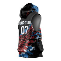 Antigua and Barbuda Cricket Custom Sleeveless Hoodie Falcons Wings - Take Off - Wonder Print Shop