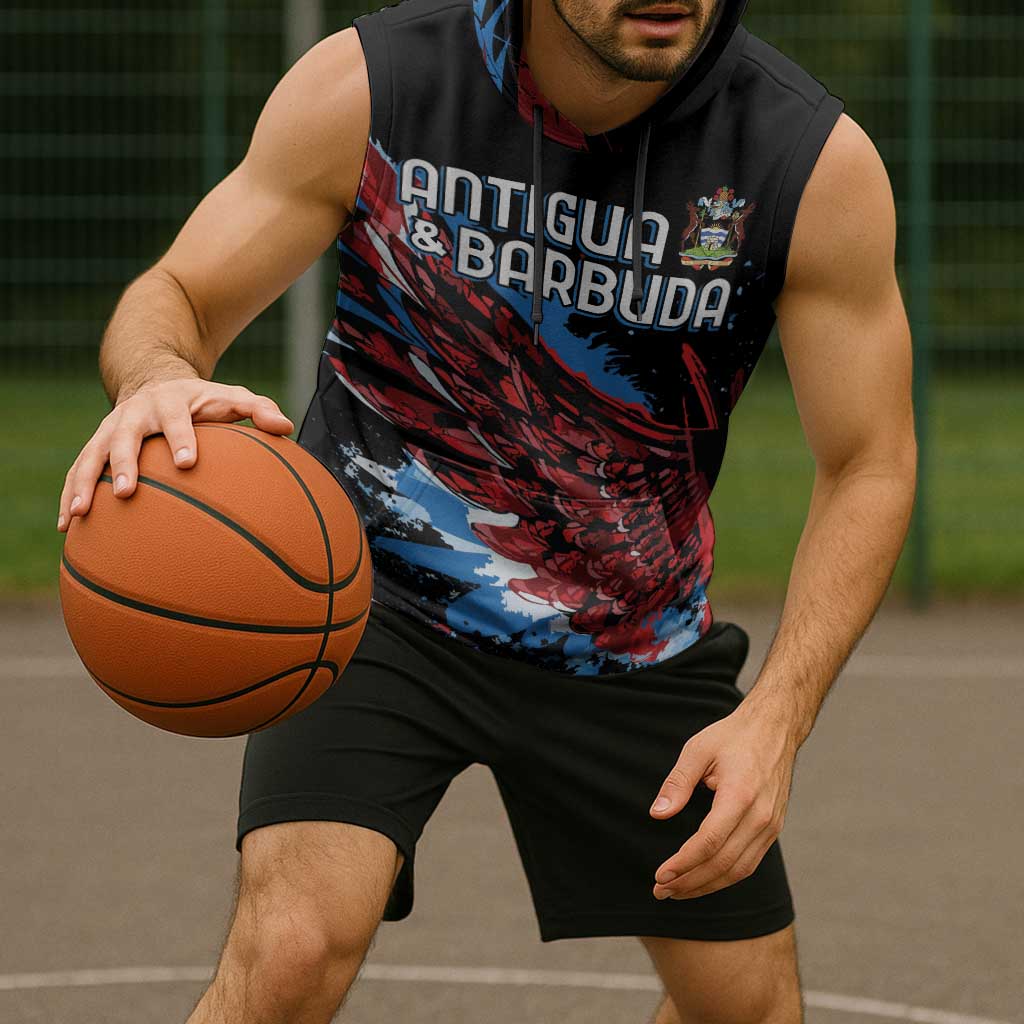 Antigua and Barbuda Cricket Custom Sleeveless Hoodie Falcons Wings - Take Off - Wonder Print Shop