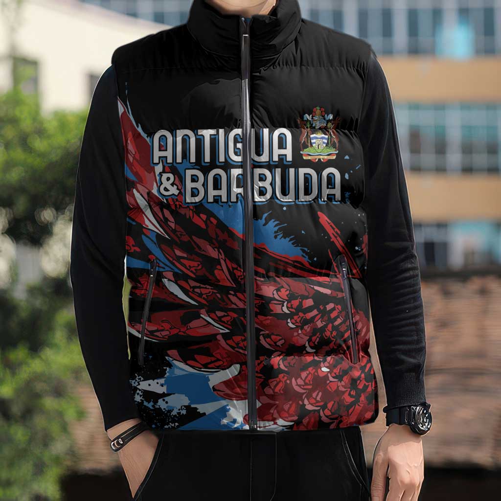 Antigua and Barbuda Cricket Custom Sleeveless Puffer Jacket Falcons Wings - Take Off - Wonder Print Shop