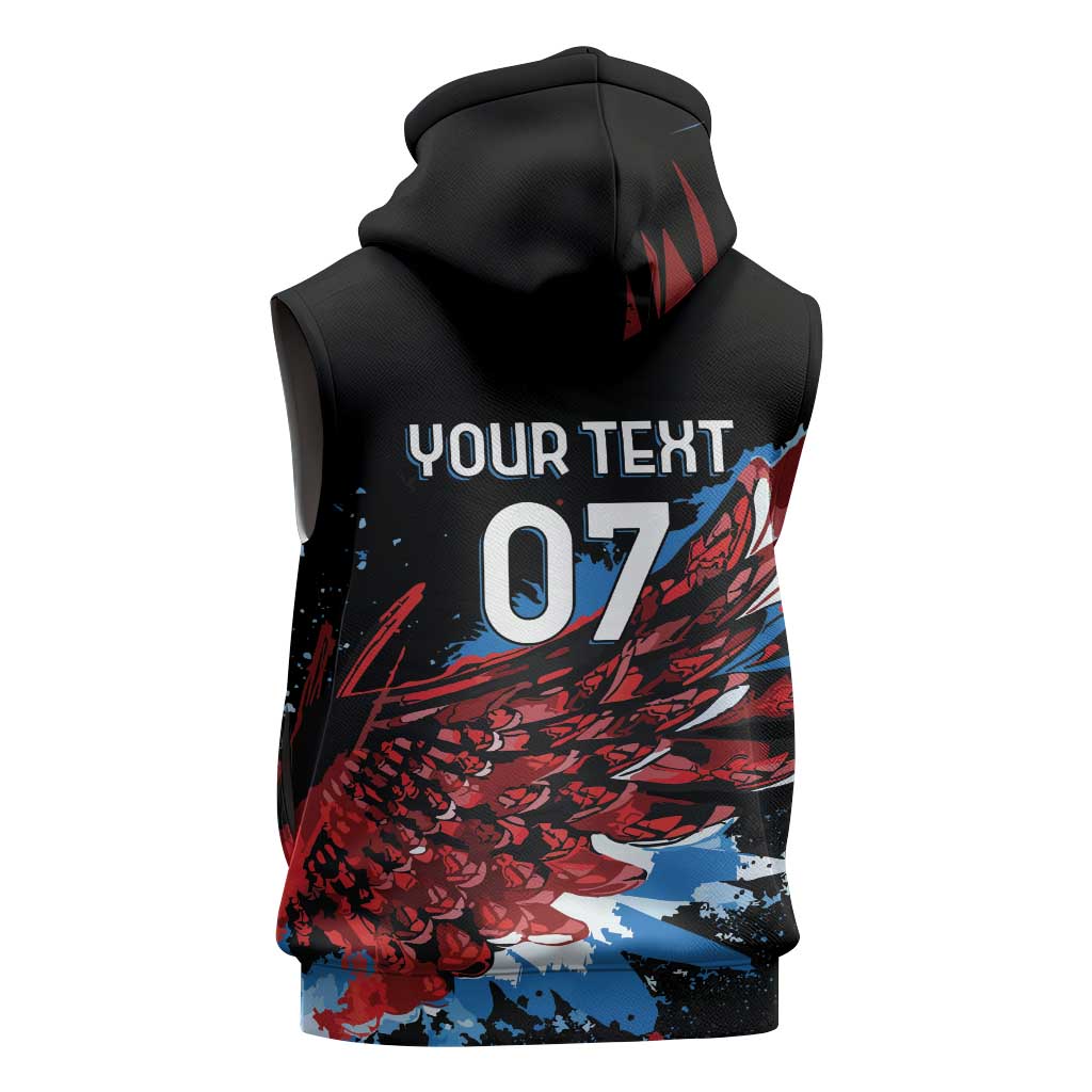 Antigua and Barbuda Cricket Custom Sleeveless Zip Hoodie Falcons Wings - Take Off - Wonder Print Shop