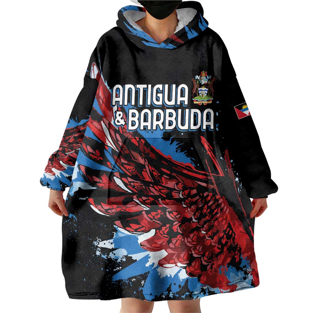 Antigua and Barbuda Cricket Custom Wearable Blanket Hoodie Falcons Wings - Take Off - Wonder Print Shop