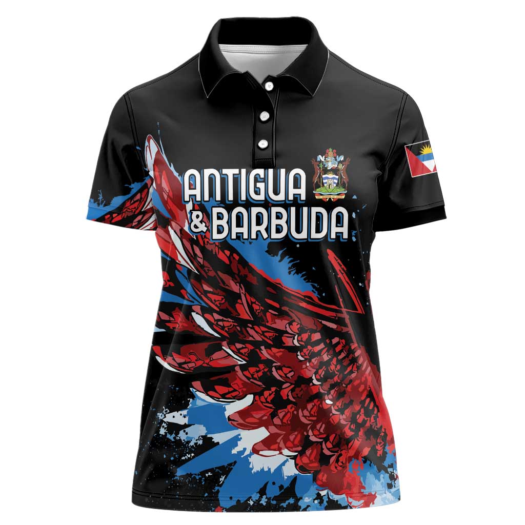 Antigua and Barbuda Cricket Custom Women Polo Shirt Falcons Wings - Take Off - Wonder Print Shop