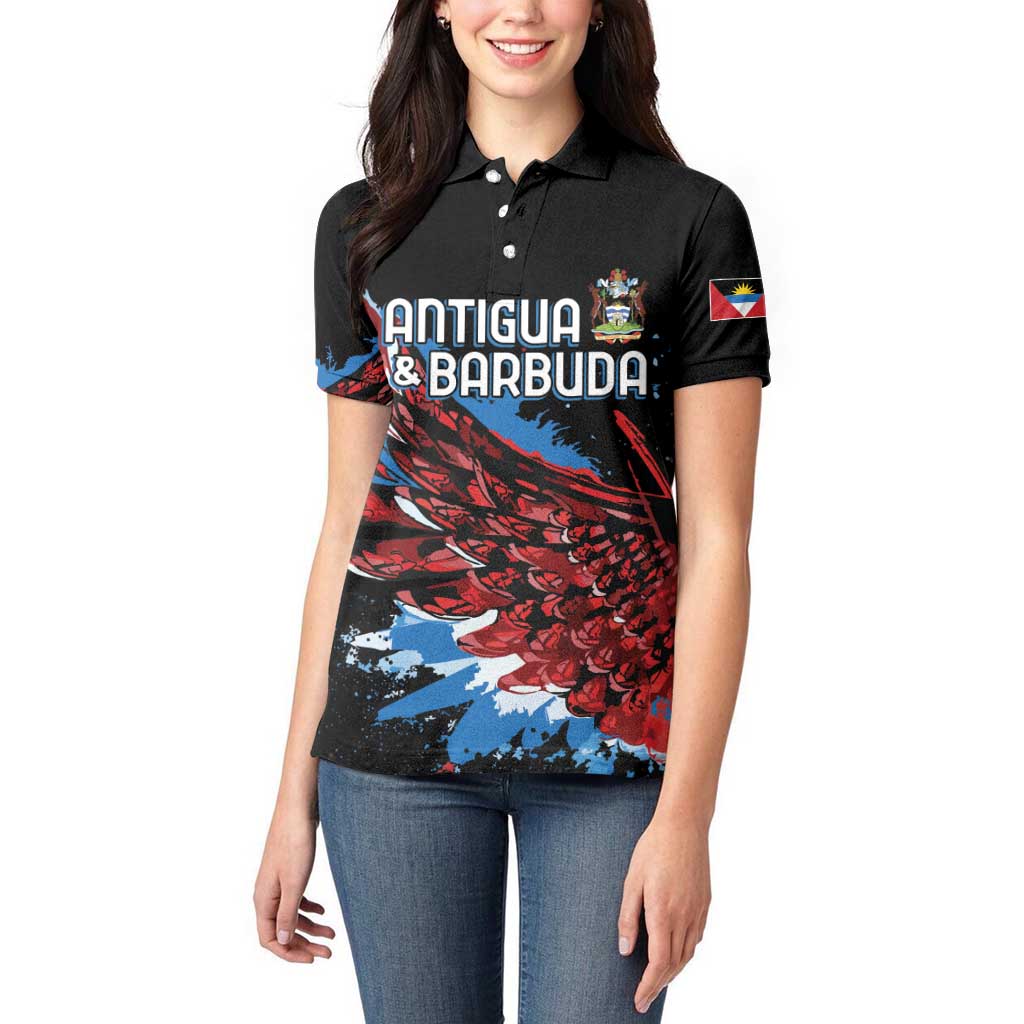 Antigua and Barbuda Cricket Custom Women Polo Shirt Falcons Wings - Take Off - Wonder Print Shop