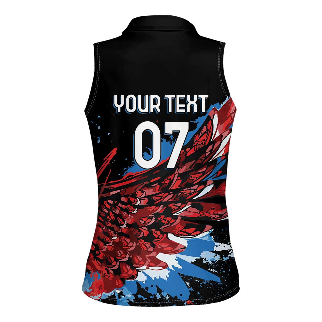 Antigua and Barbuda Cricket Custom Women Sleeveless Polo Shirt Falcons Wings - Take Off - Wonder Print Shop