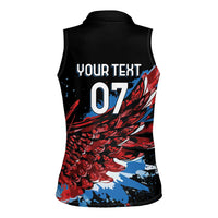Antigua and Barbuda Cricket Custom Women Sleeveless Polo Shirt Falcons Wings - Take Off - Wonder Print Shop