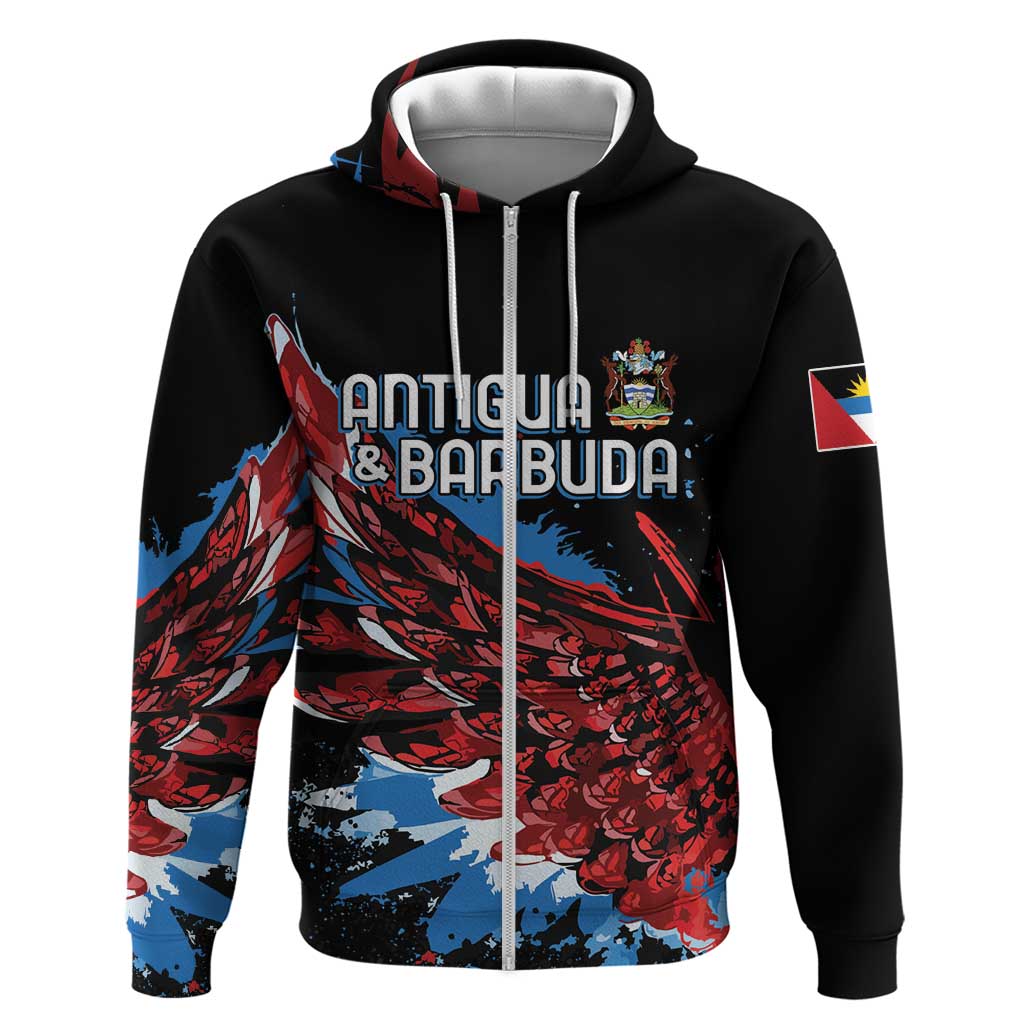Antigua and Barbuda Cricket Custom Zip Hoodie Falcons Wings - Take Off - Wonder Print Shop