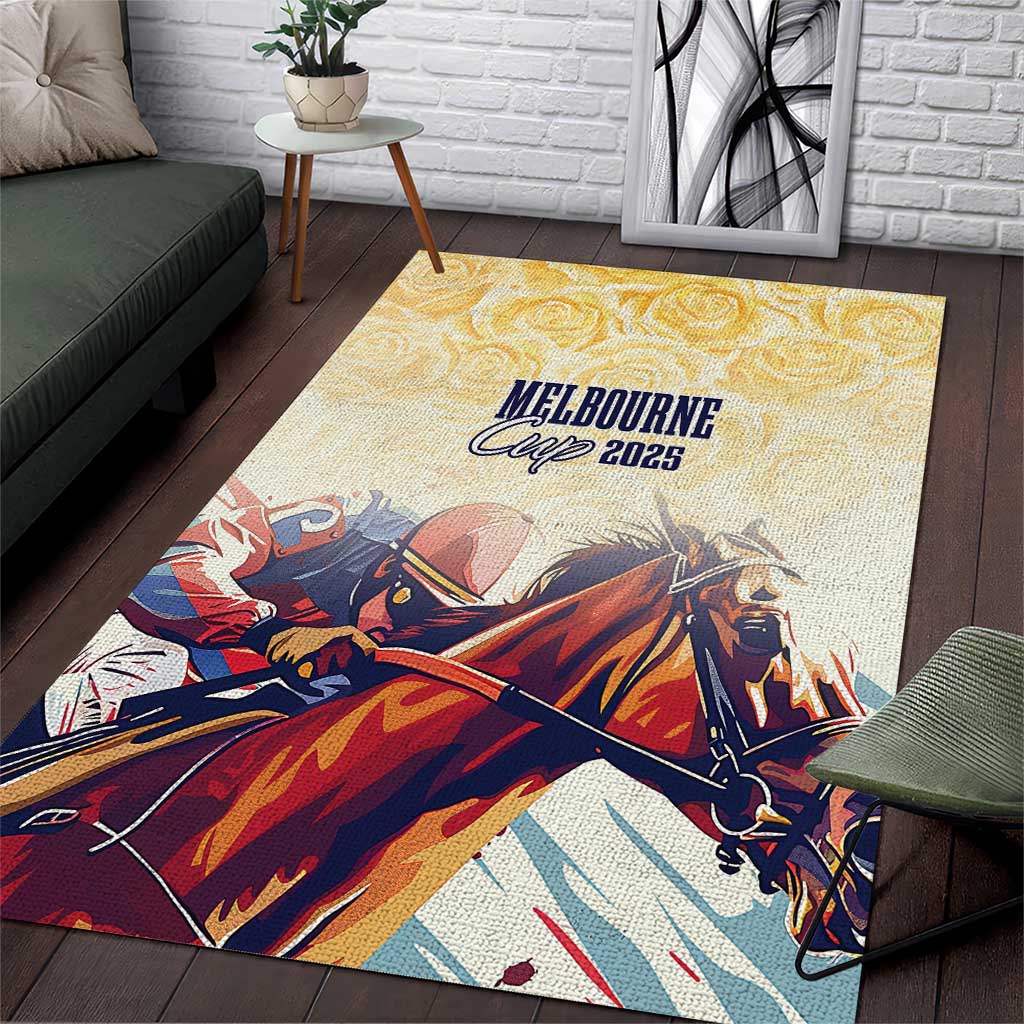 Melbourne Horse Racing Area Rug Yellow Rose Champion - Wonder Print Shop